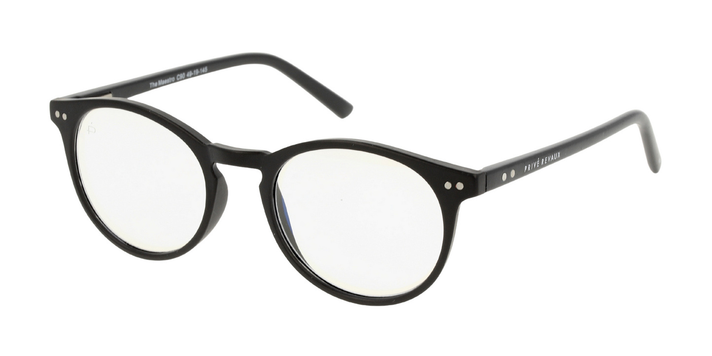 Lente Oftálmico Blue Light Privé Revaux THEMAESTRO Negro-Ópticas LUX, Ve Más Allá