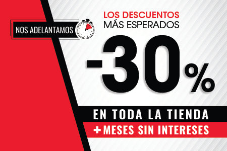 30% de descuento en toda la tienda