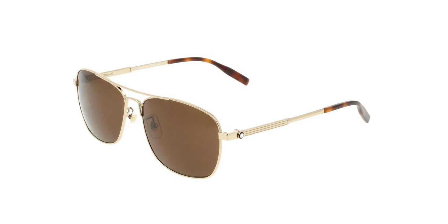 Lentes de Sol Montblanc MB0026S Dorado-Ópticas LUX, Ve Más Allá