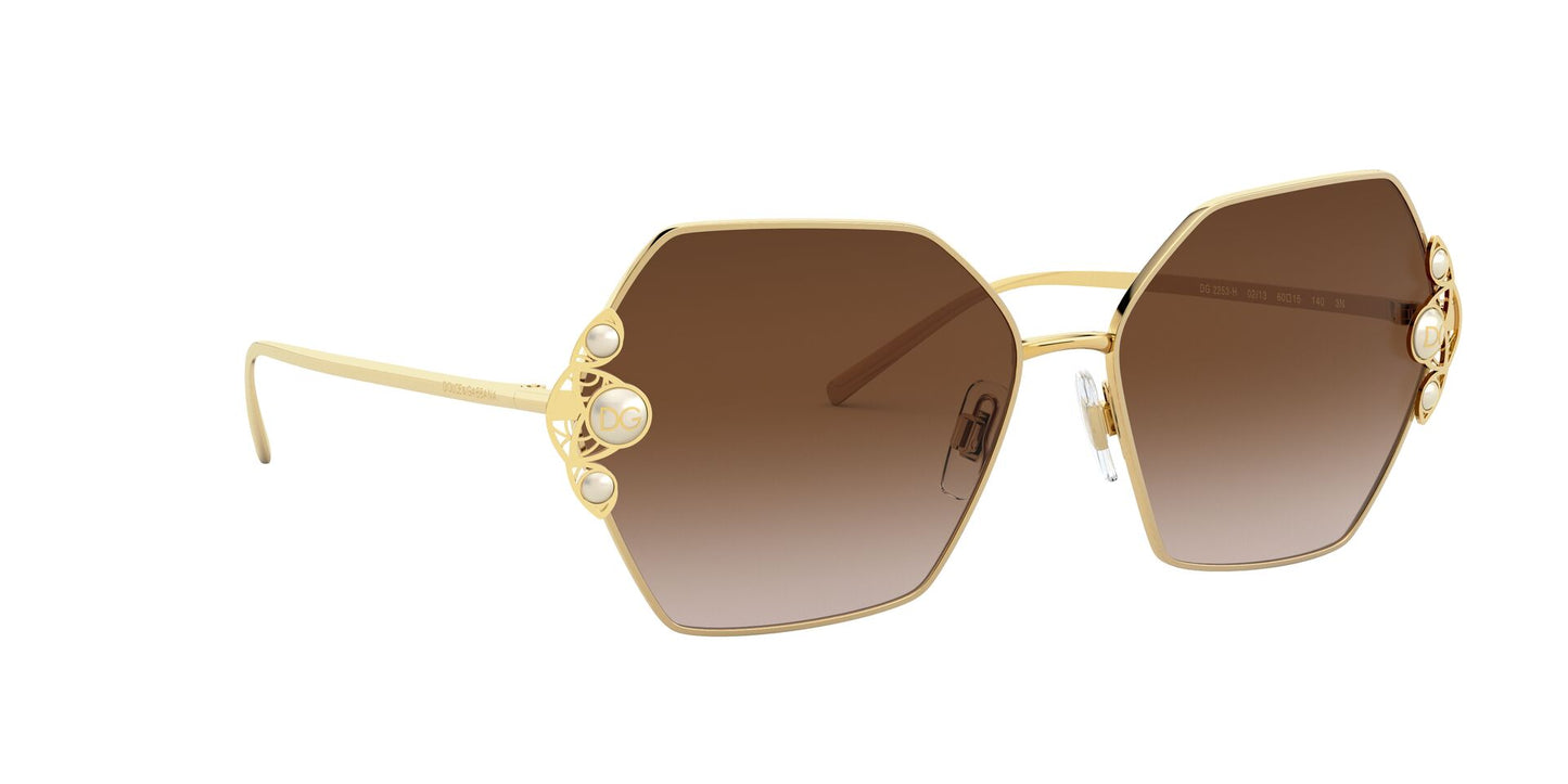 Lentes de Sol Dolce Gabbana DG2253H Dorado-Ópticas LUX, Ve Más Allá